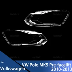 Car Headlight Lenses Headlamp Replacement Cover Shell Left Right For Volkswagen VW Polo MK5 Pre-facelift 2010-2013