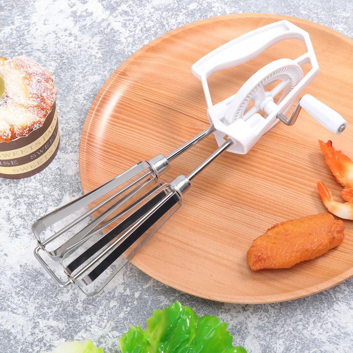 

Stainless Steel Spiral Egg Whisk Hand Mixer Kitchen Tool Non-Slip Grip Perfect for Mixing Eggs Pancakes Sauces Plastic