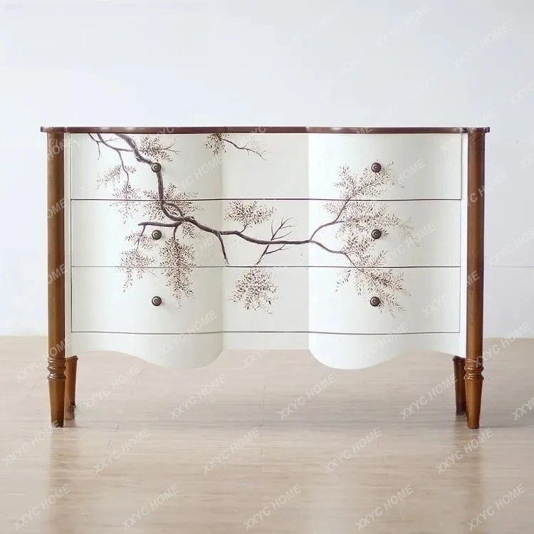 American and European Style Neoclassical Painted Entrance Cabinet