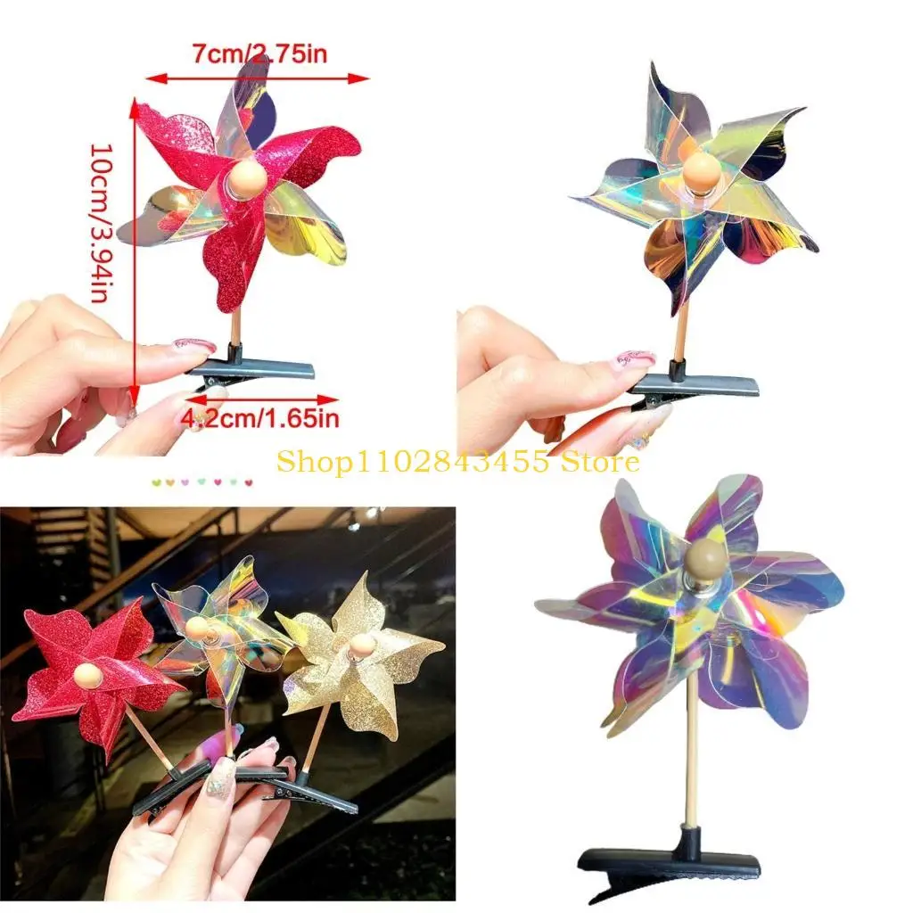 

49MC Стиль, красочная заколка в форме ветряной мельницы для детей, милая очаровательная заколка для волос, эстетика, для Y2k