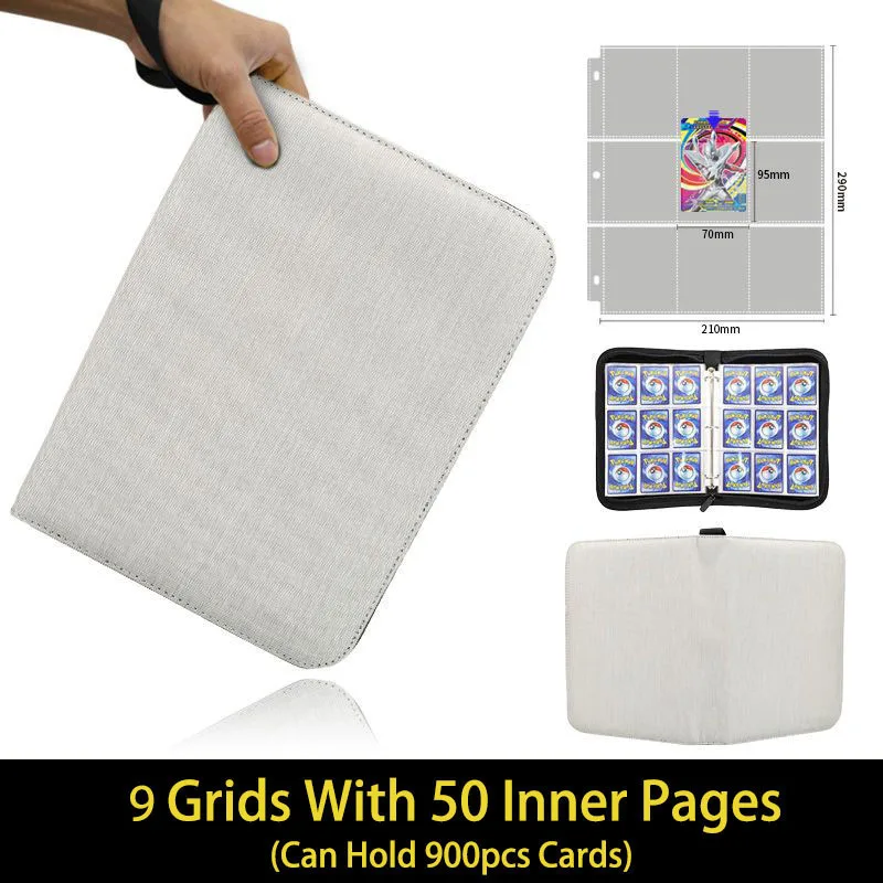 Solid Color Snowflake Fabric Card Binder Collector 400-900 Pockets Playing Trading Card Album Holder Book Portable Storage Case