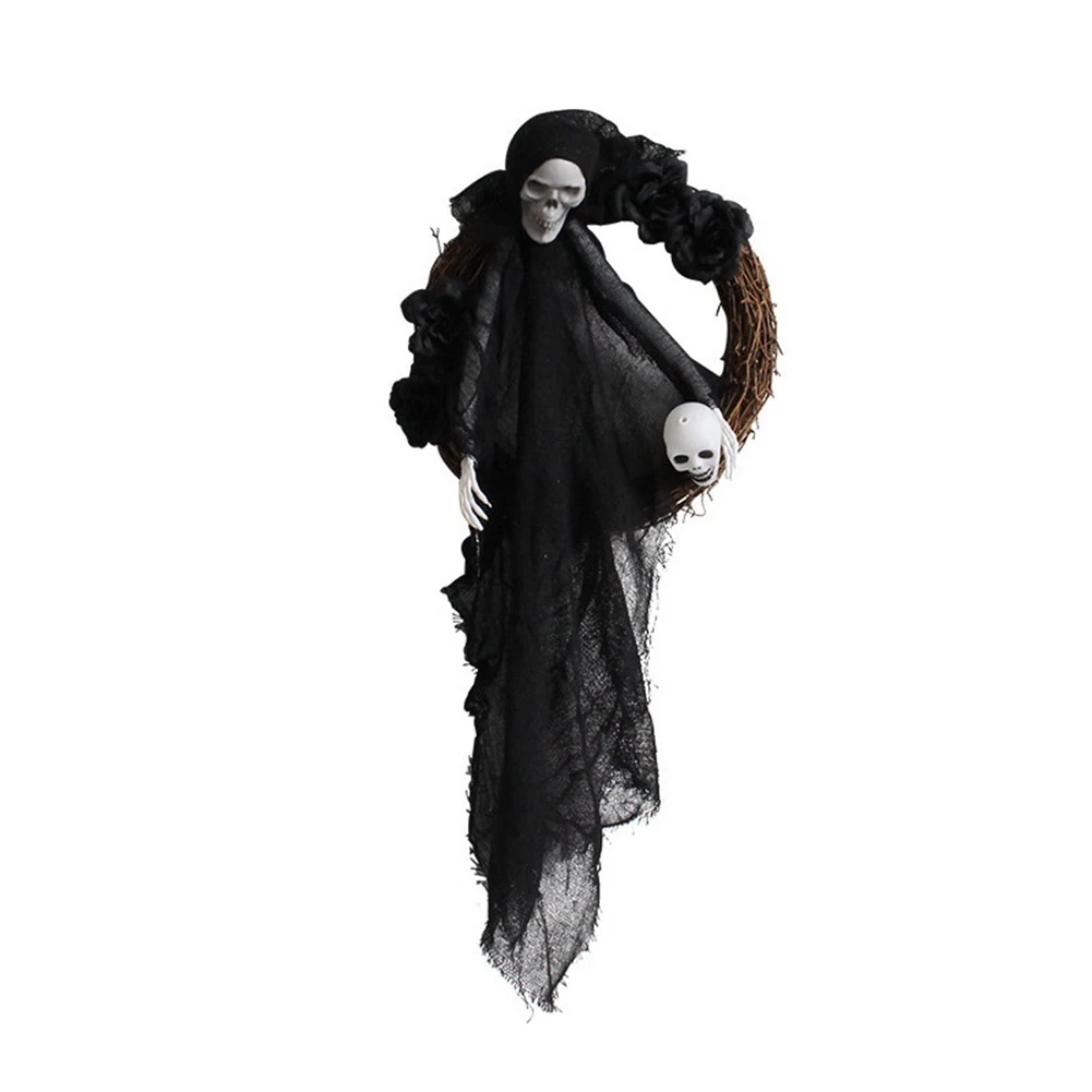 

Halloween Decorations Door Decor Hanging Ghost Horror Garland Ornaments Wreath Ghost for Home Black