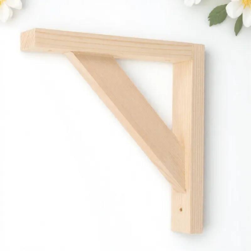 Braket Rak Segitiga Kayu Solid 18X18Cm Rak Mengambang Terpasang Di Dinding Braket Tugas Berat Tahan Lama untuk Tampilan Penyimpanan Kayu