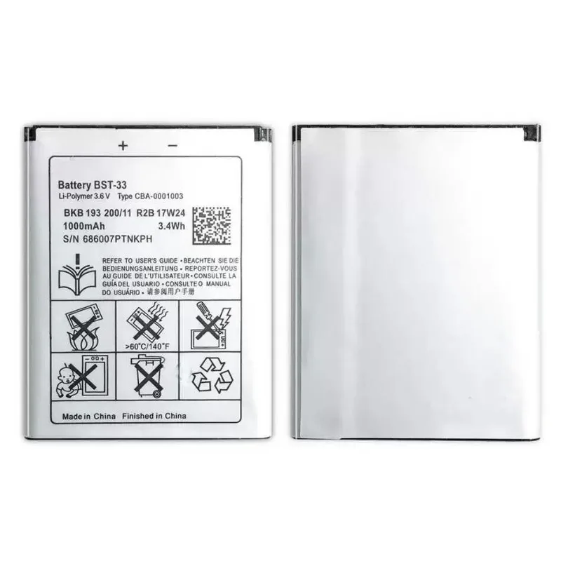 3.6V 1000mAh BST-33 BST 33 Battery Replacement for Sony Ericsson K800 I SATIO T700 T715 U1 W880I K810I W100I
