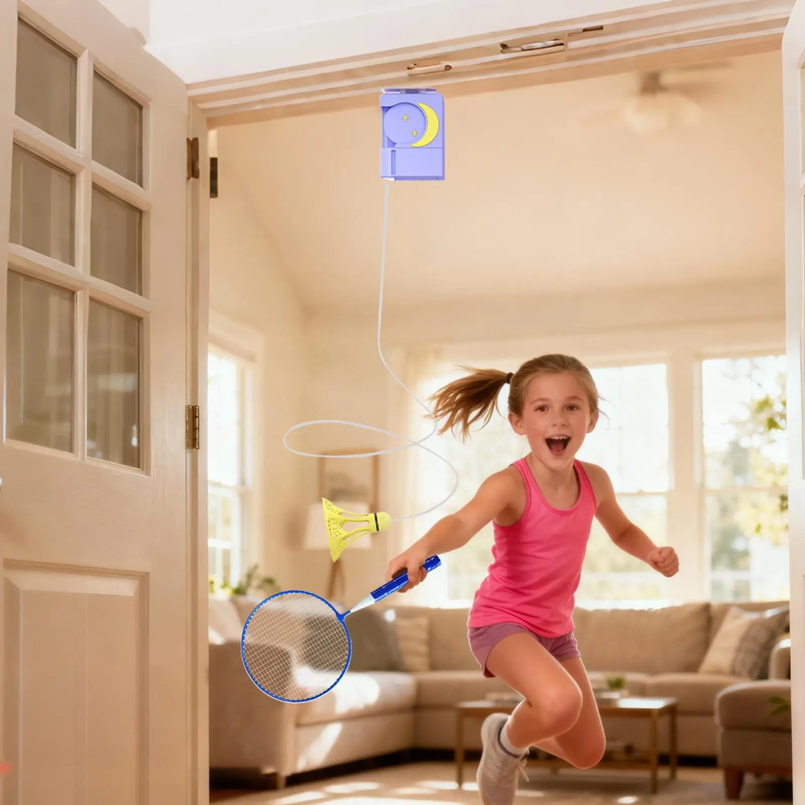 Rebound zelfklevende afstandsbediening badminton praktijk badminton trainer met elastisch koord Solo trainingstool uitrusting voor mannen kind jeugd