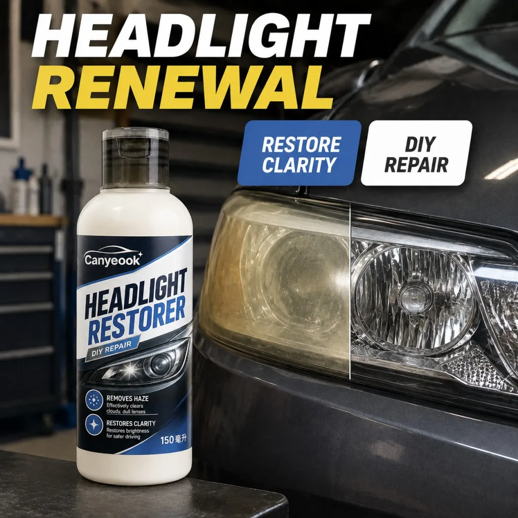 CANYEOOK Headlight Renewal Kit DIY Restore Yellowed Lights, Boost Clarity & Brightn,150mless for Night Safety, Remove Scratche