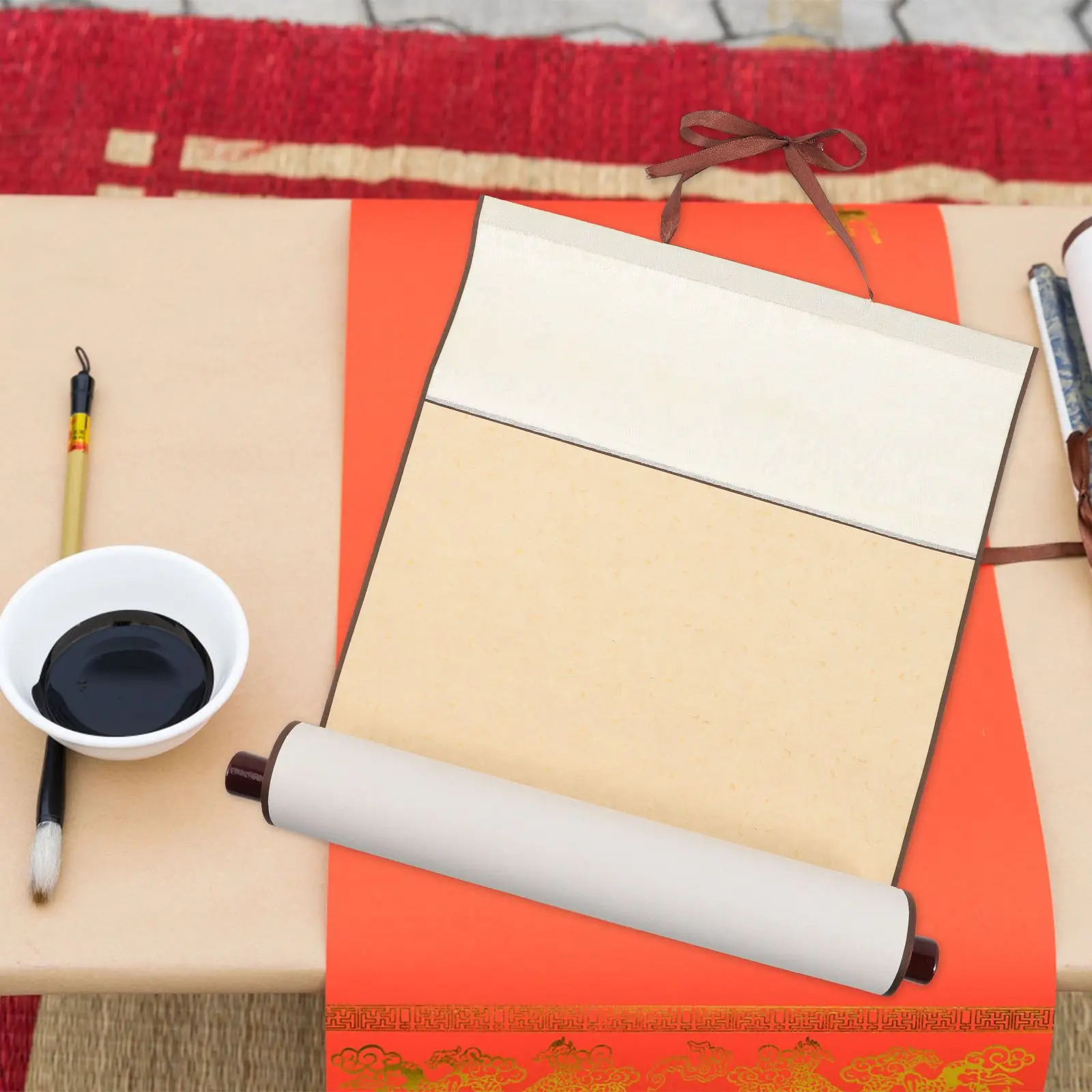 Blank Scroll Calligraphy Small Paper Portable Scrolls Chinese Write Supply Drawing Multi-function Xuan Household