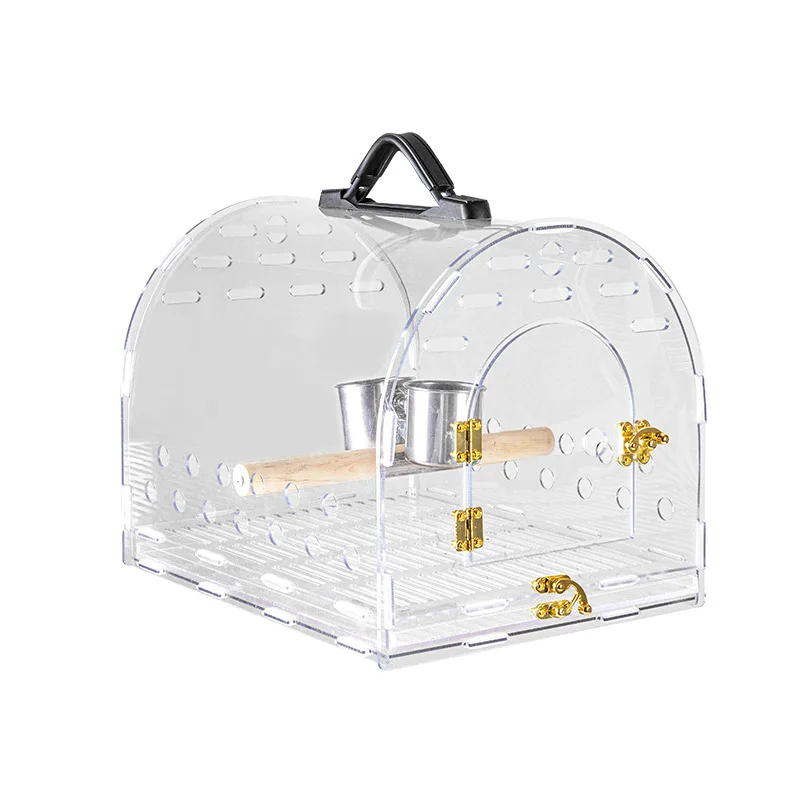 

Bird cage Transparent parrot cage Tiger skin going out Portable take-out bag Take-out bird walking Acrylic