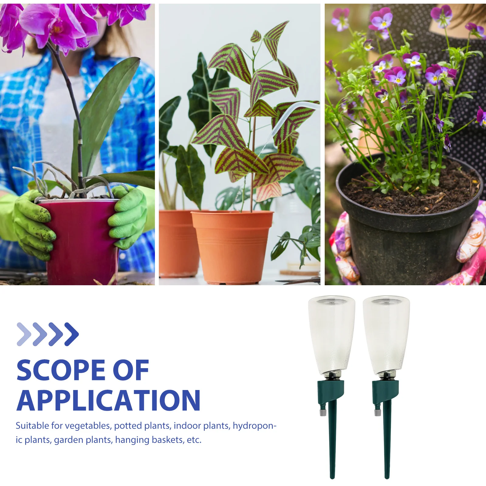 

2 set Automatic Irrigation System Self Spikes For Indoor Outdoor Plants Adjustable Flow Drip Device Garden Hydroponic