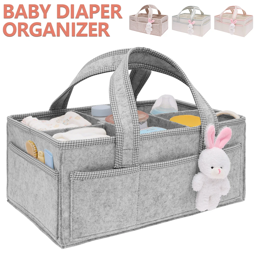 منظم حفاضات الطفل مع 5 مقصورات سلة تخزين الحضانة المحمولة منظم تغيير حفاضات الحفاض
