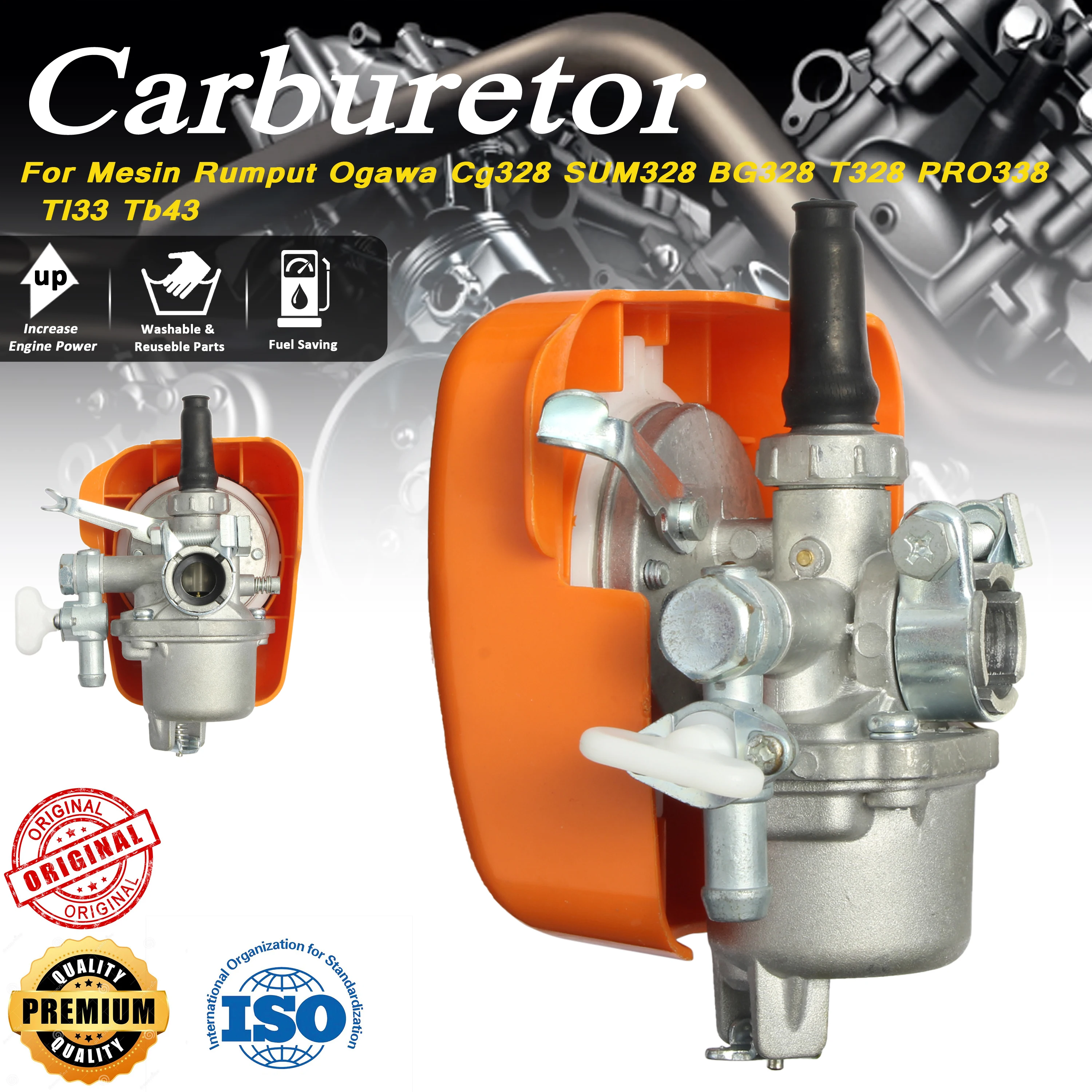 

For Mesin Rumput Ogawa Cg SUM BG 328 PRO338 Tl33 Tb43 Carburetor with Air Filter