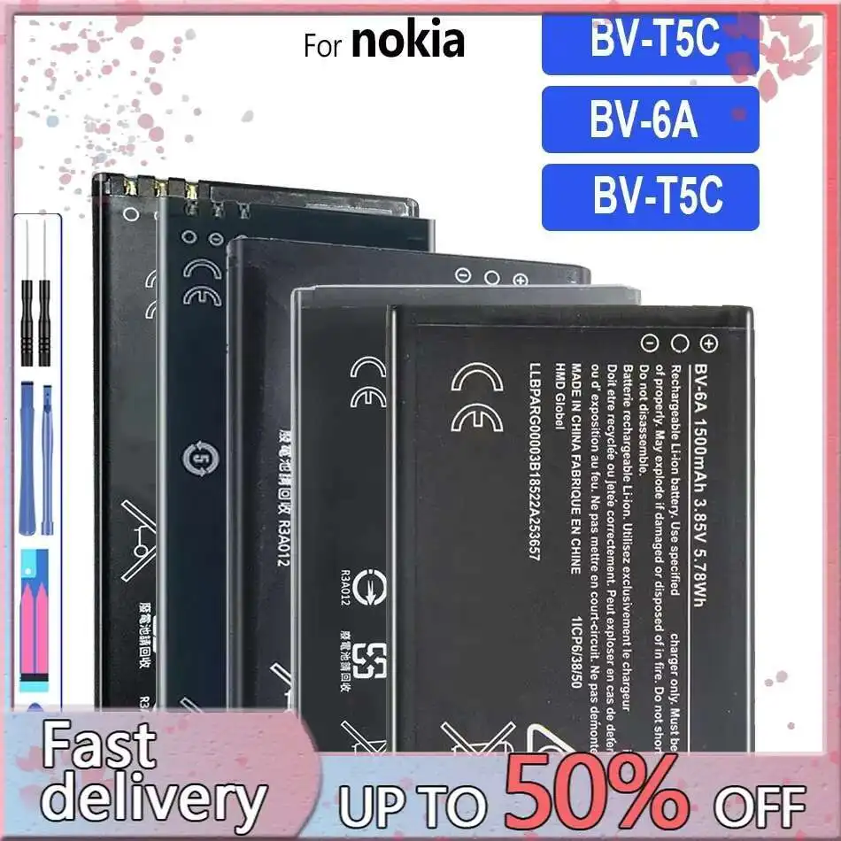 

Аккумулятор для телефона BL-4UL BV-T5C BV-6A BL4UL BVT5C BV6A для Nokia Asha 225 Asha225 T5C Lumia 640 RM-1073 2060 3060