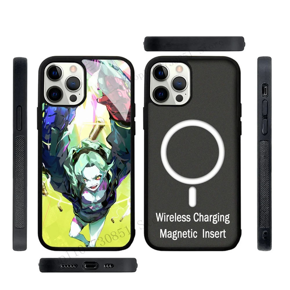 Anime C-Cyberpunk E-Edgerunners Phone Case Strong Magnetic For IPhone 15 14 13 Pro Max 11 12 Mini Alex Mirror For Magsafe