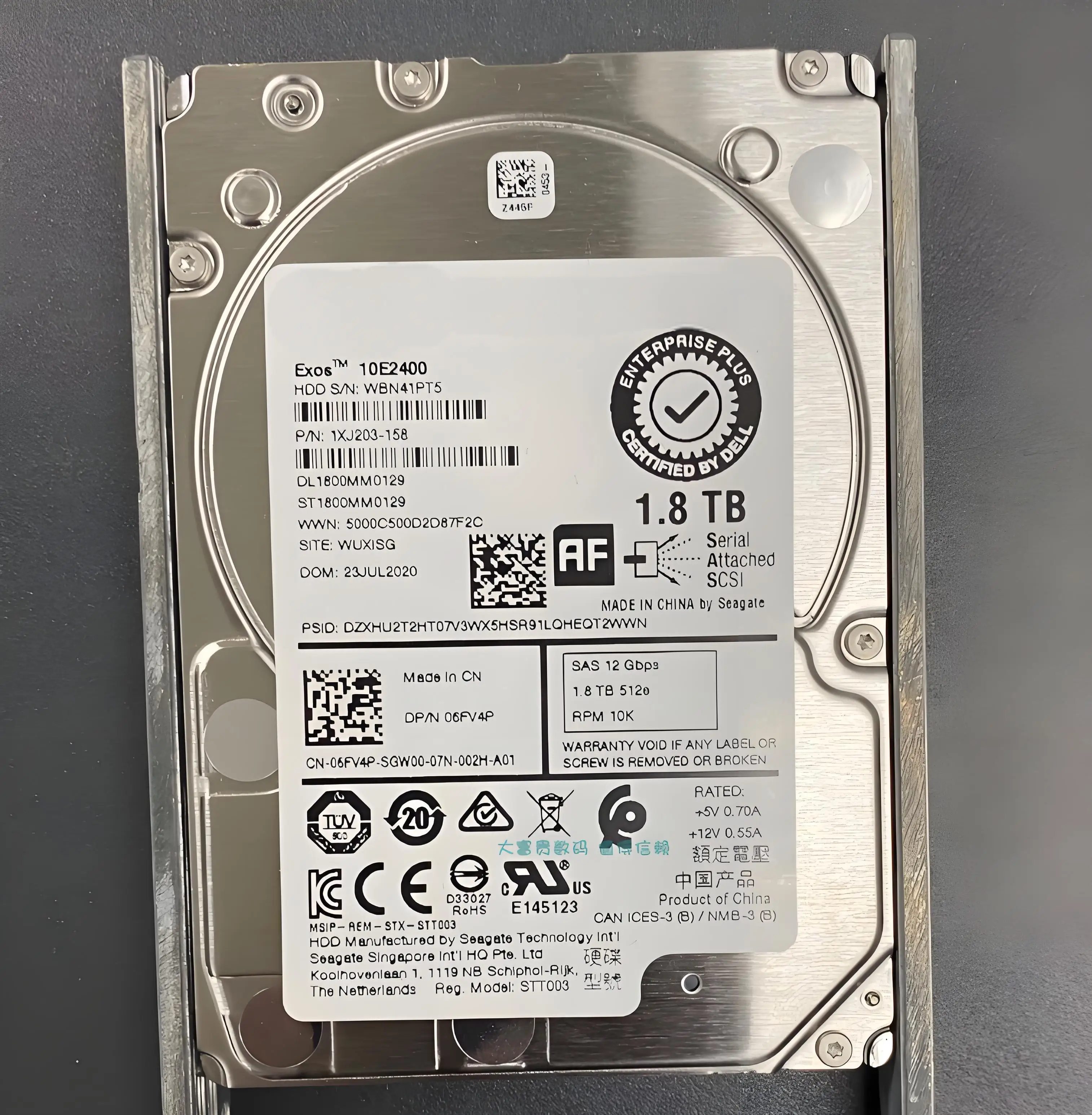 

For ST1800MM0129 06FV4P 6FV4P 1XJ203-158 1.8T SAS Compay hard drive