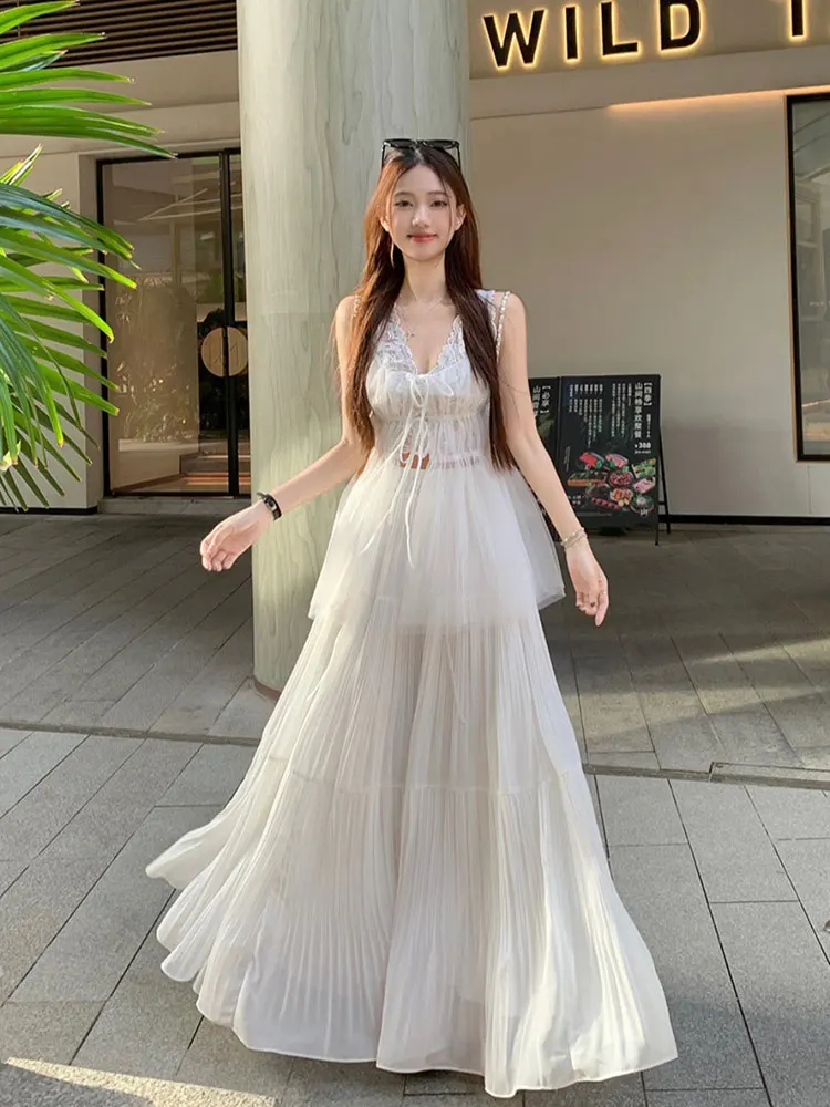 

Sweet Sle Women's Lace Innerwear Top Vest f-length Skirt Tee-piece Set Casual Faion Autumn Collection Polyester Fiber