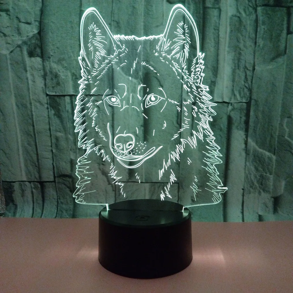 Nighdn Wolf Night Light para niños, lámpara de mesita de noche para niños, lámpara de mesa USB, decoración de dormitorio, regalo de cumpleaños para