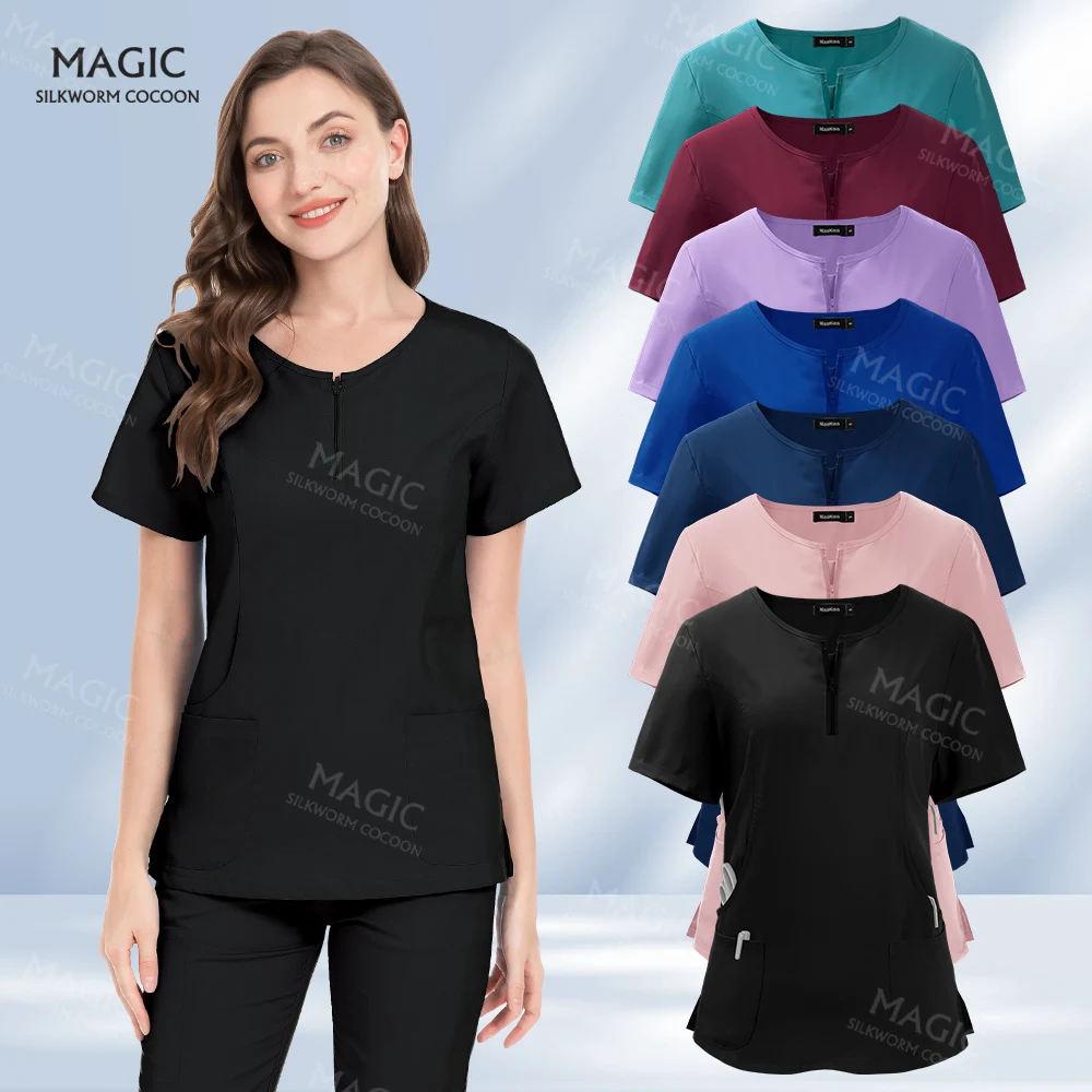 7 Kleuren Ademende Medische Scrub Tops Joggingbroek Stretch Arts Verpleegkundige Uniform Tandheelkunde Werkkleding Spa Pak Schoonheid Werkkleding