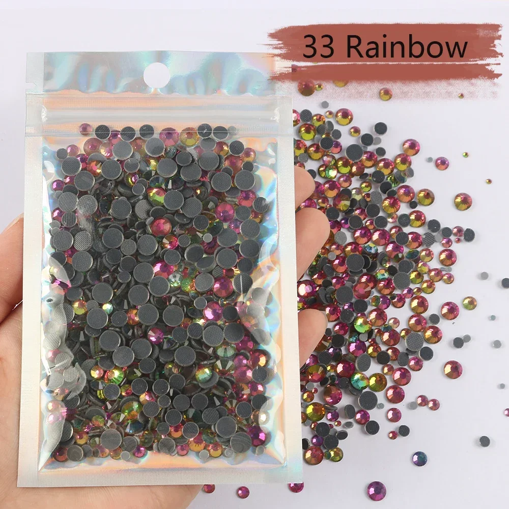 1450pcs Mix Sizes Hot Fix Rhinestones Mixed Size Iron On Crystal Hotfix Rhinestones For Garment Accessories Supplies For Jewelry