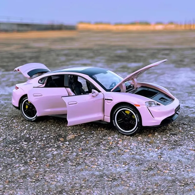 1:32 Diecast Taycan Nieuwe Energie Voertuigen Legering Metalen Auto Model Trek Auto Geluid Licht Voor Kinderen Speelgoed Gift Voertuigen