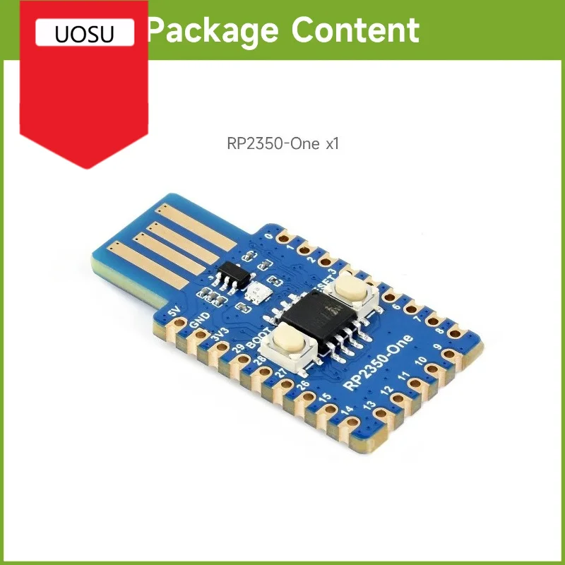 1Pcs RP2350-One, Onboard PCB Type-A Plug, 4MB Flash MCU Board Based On Raspberry Pi RP2350A Dual-core & Dual-architecture