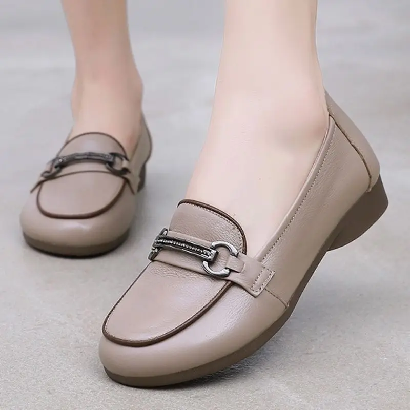 Shallow Shoes for Women Spring Autumn Flats Slip-On Ladies Loafers Solid Color Casual Shoe New Sewing Breathable Chaussure Femme