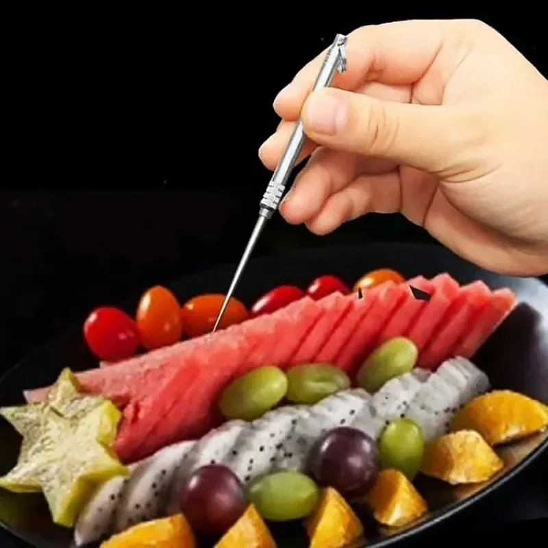 Multifunction Metal Toothpick Travel Toothpick Portable Stainless Steel Fruit Fork Tooth Cleaning Accessory With Holder