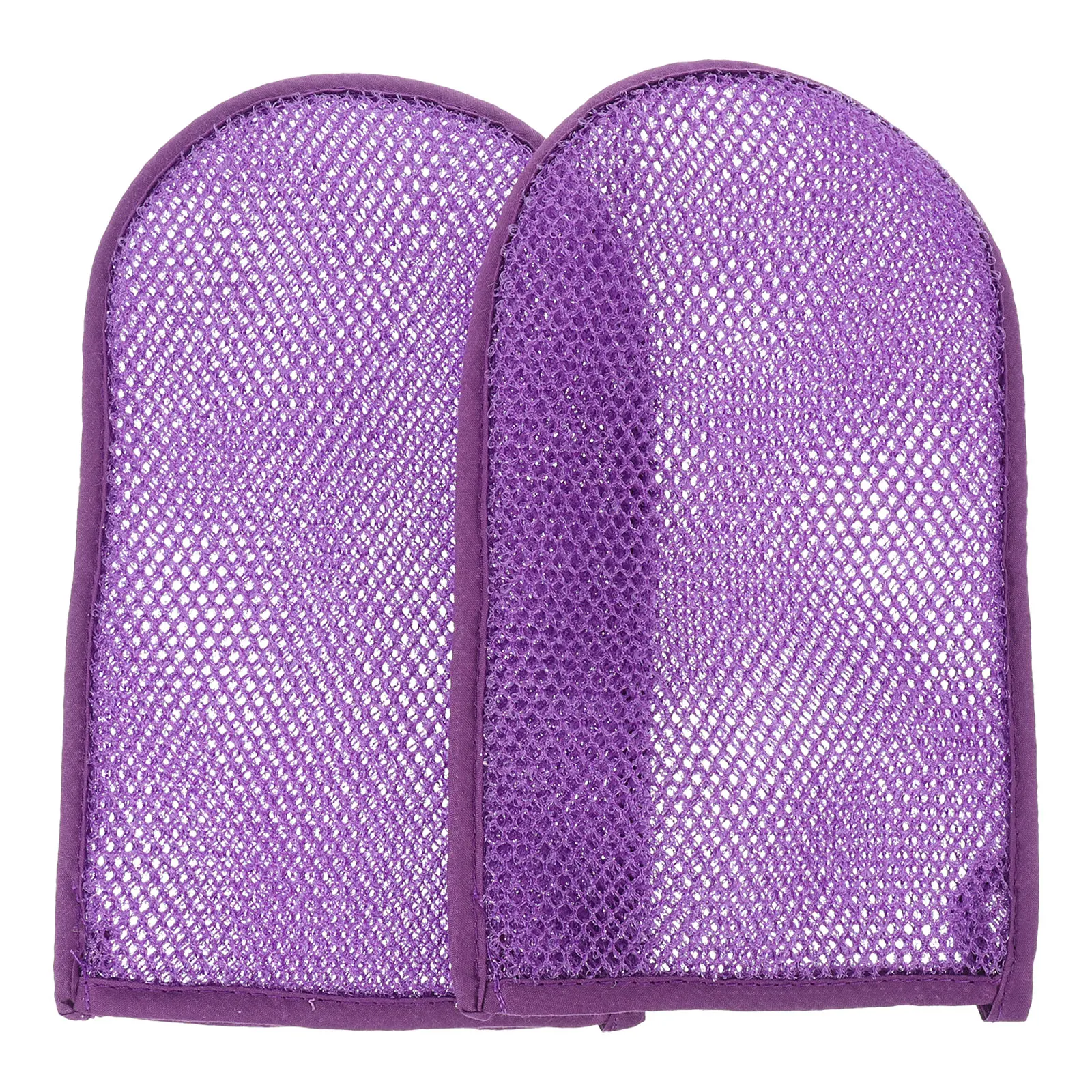 

2 pcs Exfoliating Gloves Shower Mitt Bathing Mitten Body Scrubber Portable Lightweight Nylon Durable Reusable For Men Women