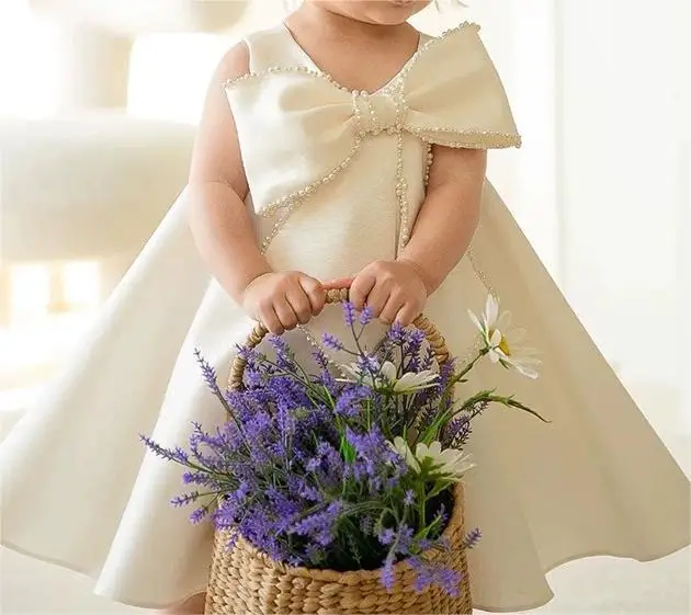 2024 Newest Cute Baby Princess Dress Children Birthday Party Fashion Costumes School Piano Performance Host Formal Dresses