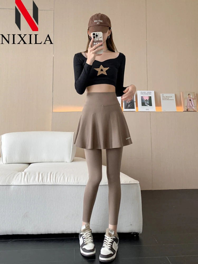 New in Spring Summer Sexy Women's Pants Skirt Fashion High Waist Yoga Leggings Sports Tights Woman Secret Clothes Culottes