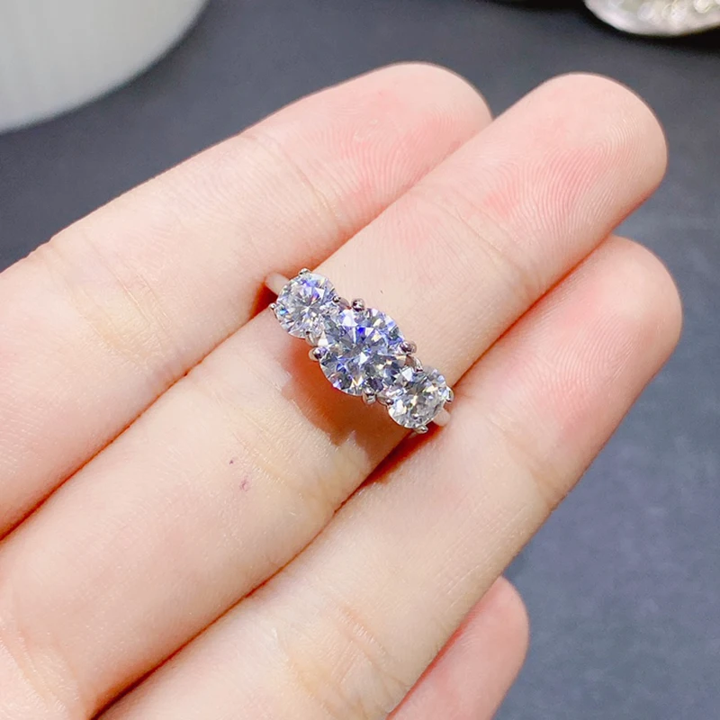 Natural Moissanite  ring for women silver 925 jewelry luxury gem stones 18k gold plated free shiping items Party Gift