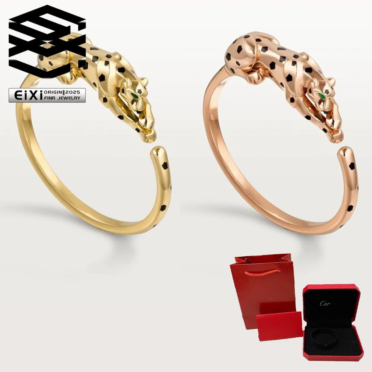 

Eternal Classic S925 Cheetah Open Bracelet with Advanced Sense Party Workplace Daily Versatile Jewelry Gift Box - Birthday Gift