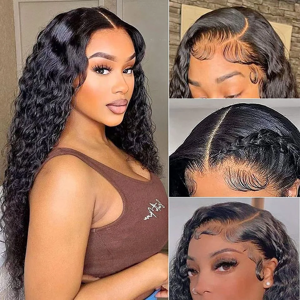 

30 32-дюймовый парик фронта шнурка человеческие волосы глубокая волна фронтальный парик Hd парики шнурка 13x4 13x6 волна воды вьющиеся человеческие волосы парик для женщин