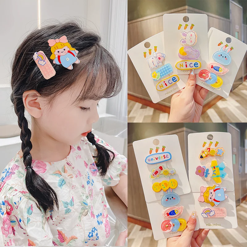 2/3 Pcs/Set Children Cute Animal Cartoon Carrot Ornament Hair Clips Baby Girls Alloy Barrettes Hairpins Kids Hair Accessories