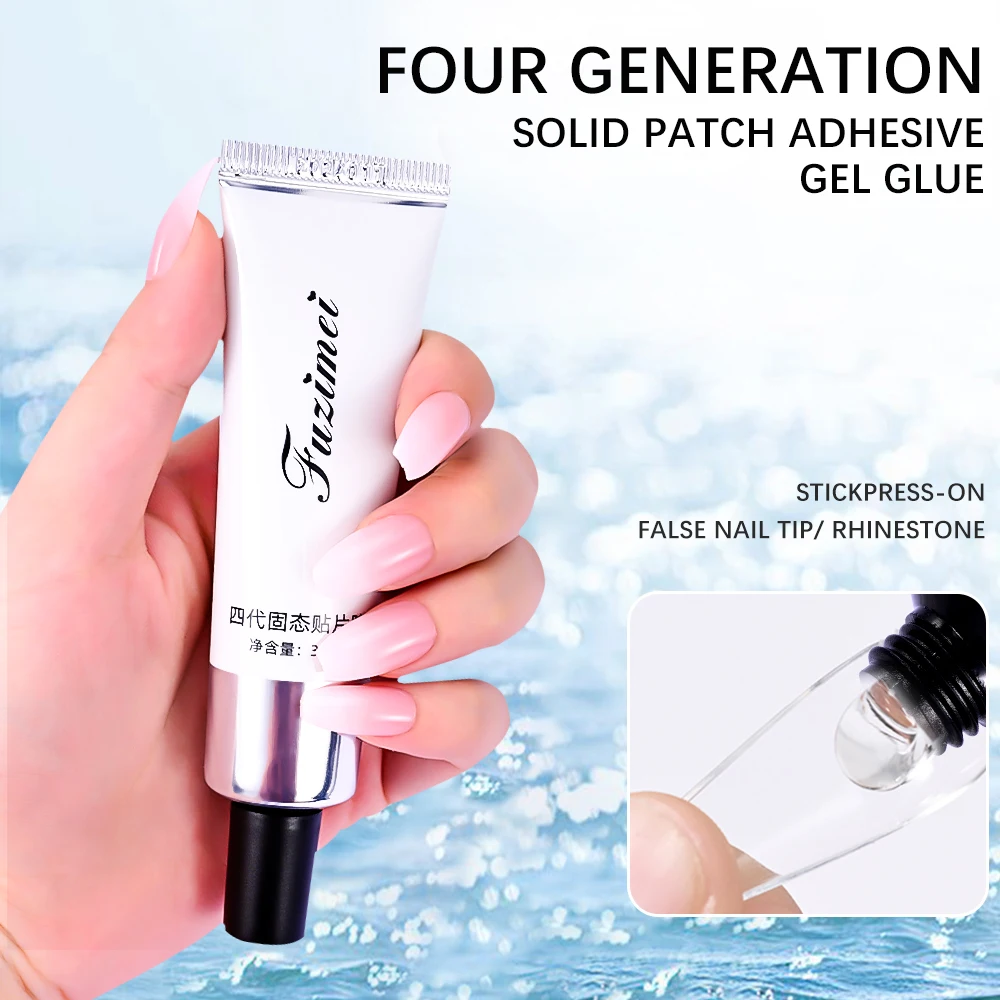 Colle à Ongles Solide pour la Manucure, Gel Adhésif pour le Bain, Faux Strass, Liaison UV, Extension, N64.30 g