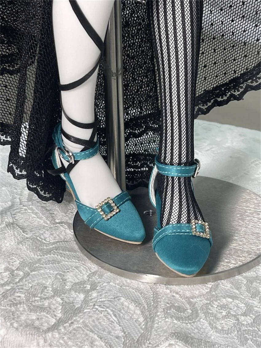 In Stock BJD/SD Shoes 1/3 1/4 High Heels Girls Silk Pointy One-button High Heels Multi-colored BJD Doll Accessories