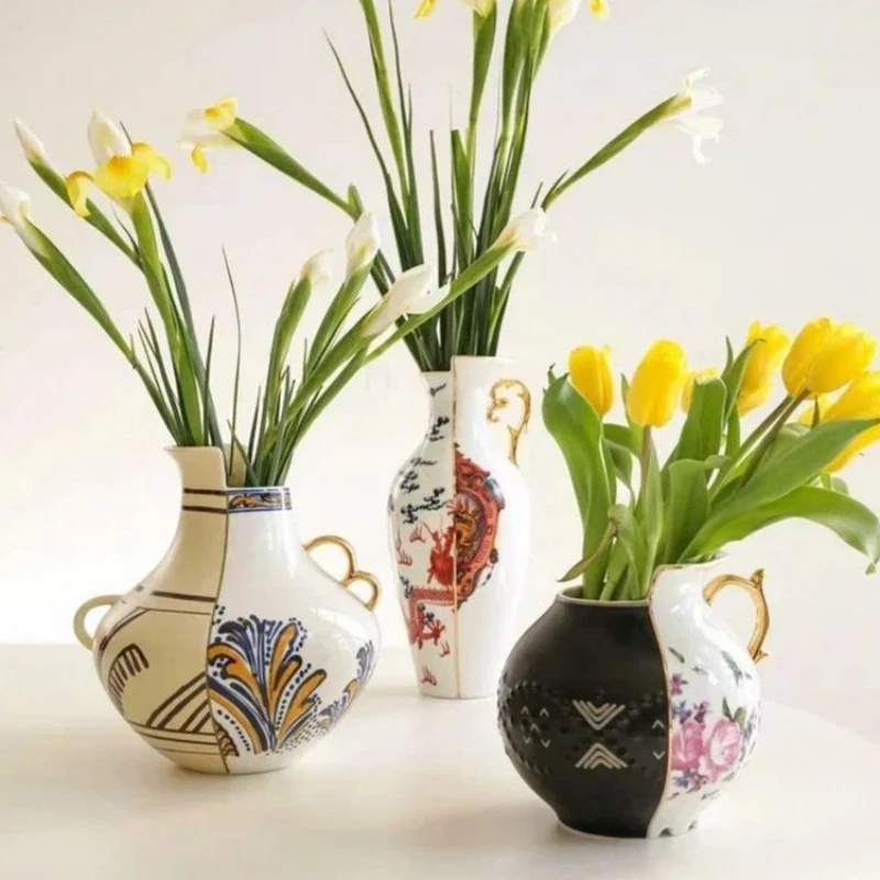 Keramik Nische Vase Ornamente Wohnzimmer Blumen arrangement High Sense Groß kaliber Einweihung sparty Geschenk