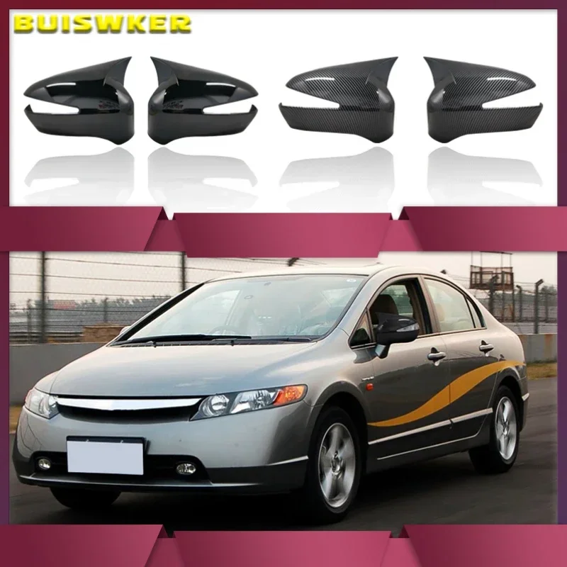 

For Honda Civic 8th 2006 2007 2008 2009 2010 2011 Carbon Fiber Door Side Rearview Mirror Cover Trim Accessories