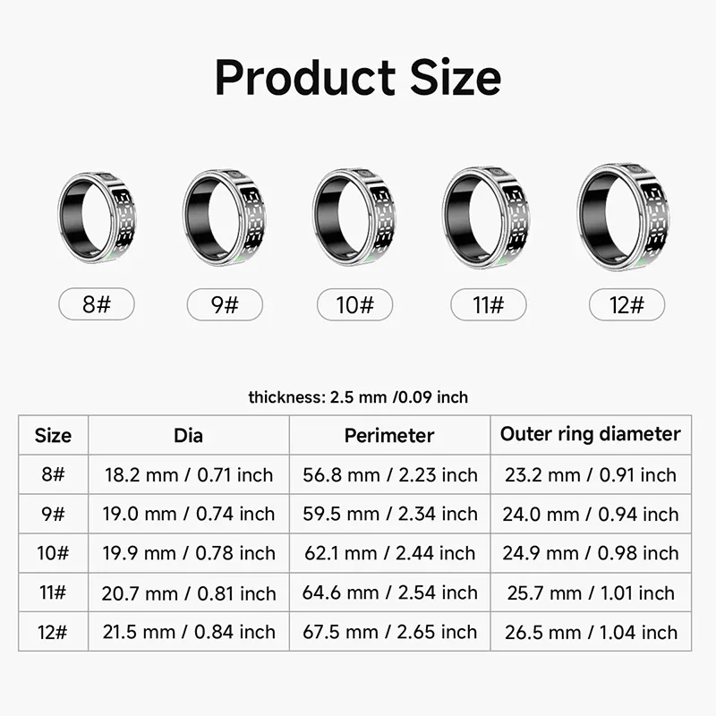 Anillo inteligente SR08 para hombres y mujeres, pantalla LED, control del ritmo cardíaco y del oxígeno en sangre, múltiples modos deportivos IP68, 5ATM, resistente al agua, 2025 nuevo