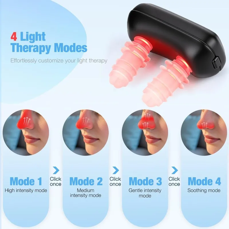 Upgraded For Nose& Sinus Comfort Cordless Red Light Nasal Therapy Device With Soft Silicone Tips For Seasonal Relief