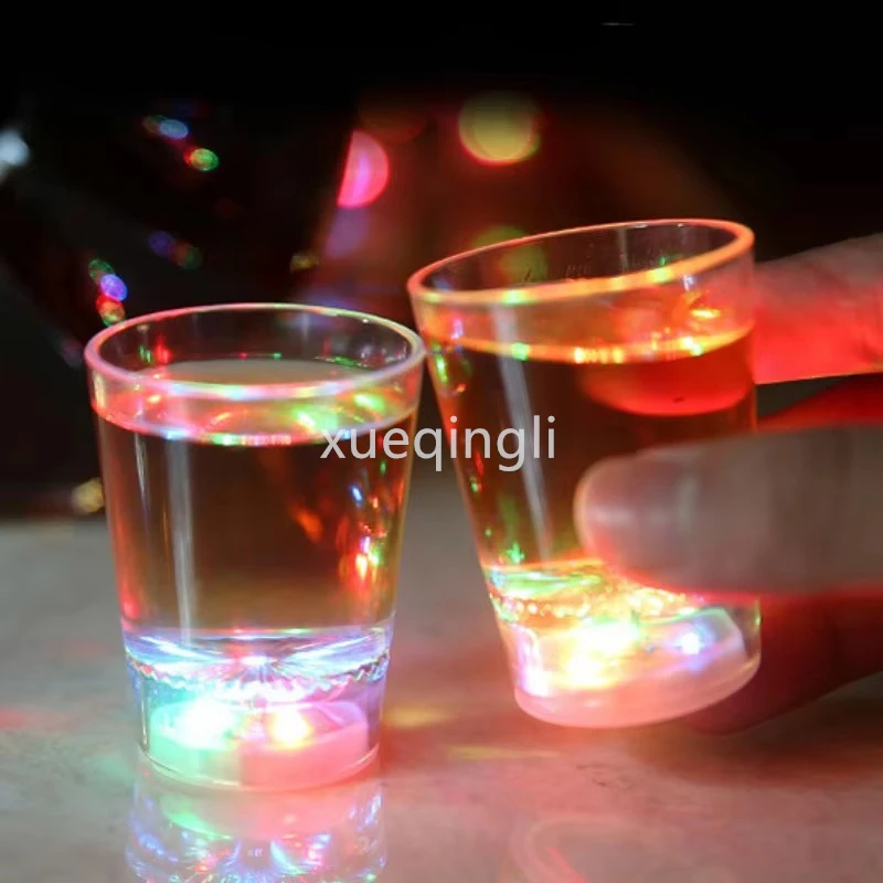 1pc New Colorful Glowing Cup Pour Water and It Lights Up Inductive Transparent Cup KTV Bar Color Changing Beer Cup 50ml