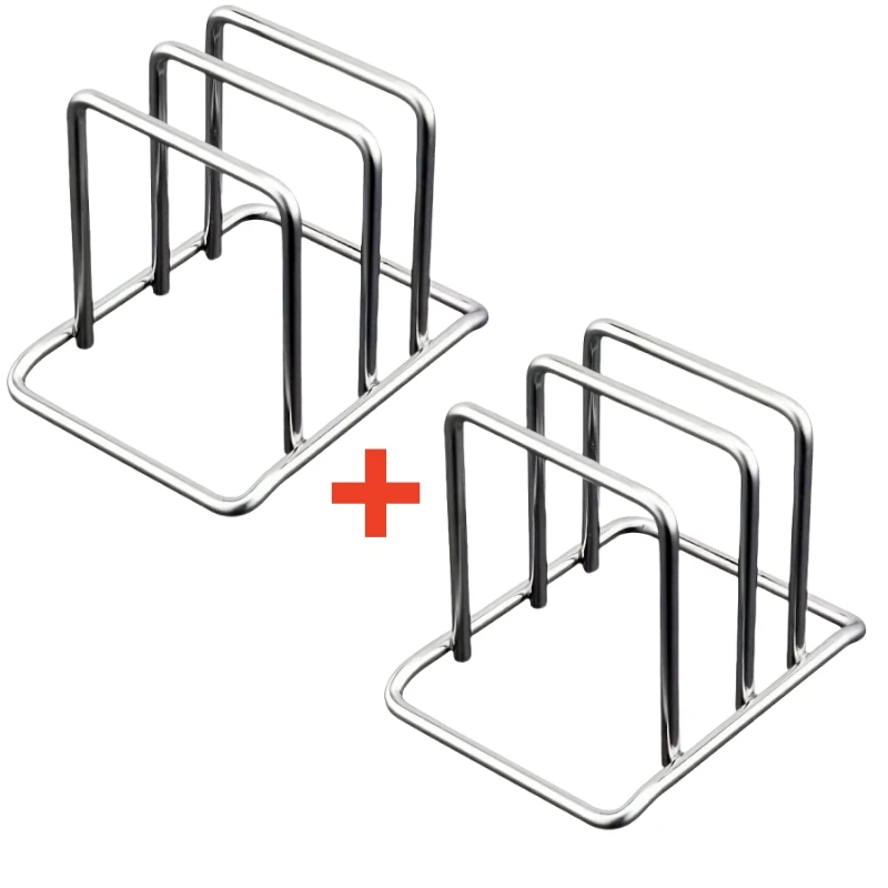 Schneidebrett-Organizer-Ständer aus 304 Edelstahl, robuster Arbeitsplattenhalter für Topf-, Pfannen- und Backformenabdeckungen, Küchen-Aufbewahrungsregal – Detail 11