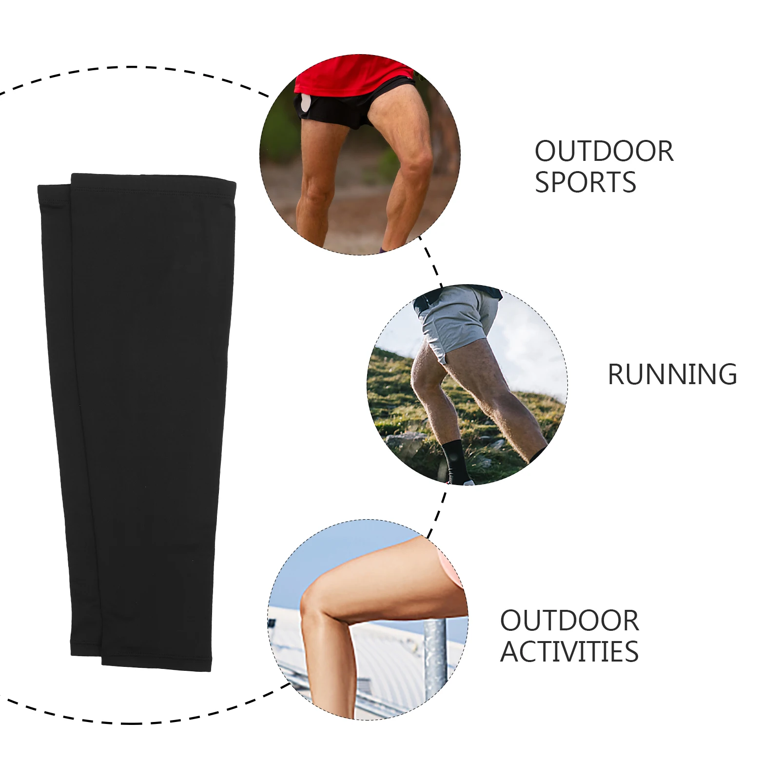 

8pcs Compression Knee Pads Calf Sleeves for Men Women Polyester Shin Support Sleeve Leg Warmers Black White XL Size