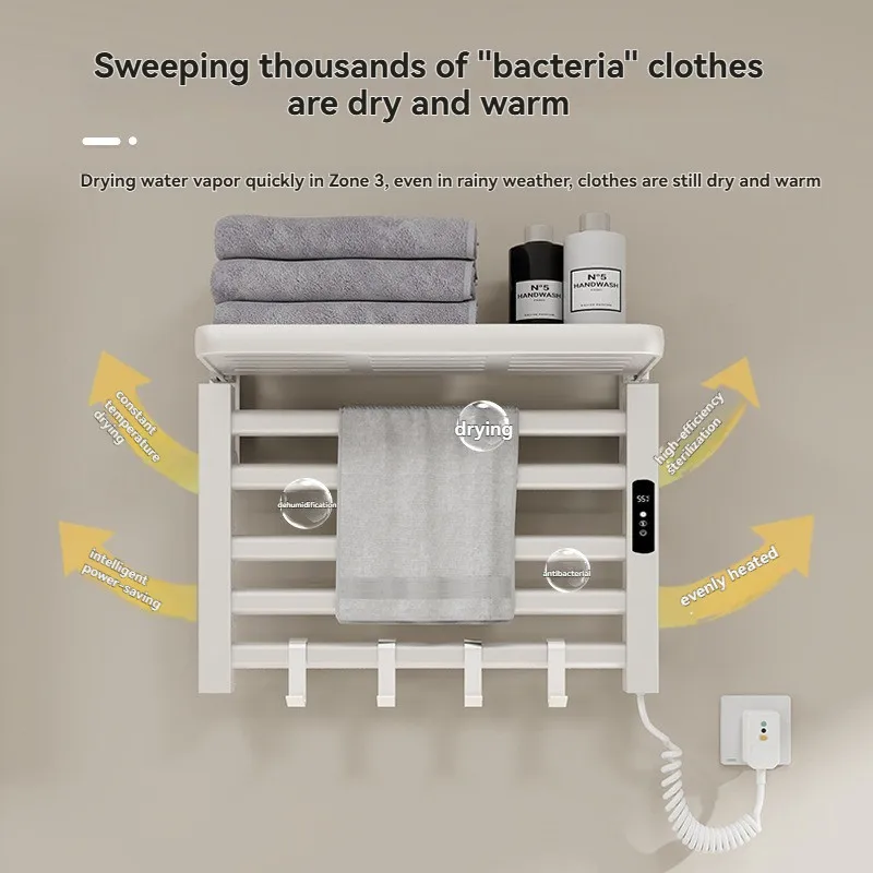 

Полотенцесушитель с подогревом Вешалка для полотенец Ванная комната 95 Вт Электрическая полотенцесушитель с подогревом Термостатическая интеллектуальная стерилизация