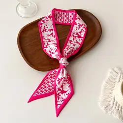 Women Silk Scarf Fashion Hair Scarf Neckerchief Hair Ties Headband Hair Ornament Female Bandana Bag Scarves