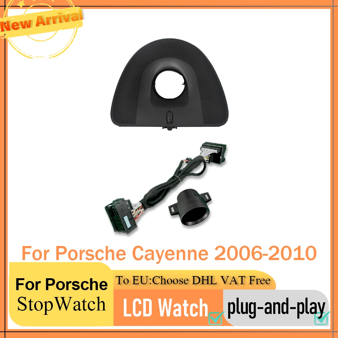 

Interior Dashboard Clock LCD Stopwatch For Porsche Cayenne 2006-2010 Compass Time Electronic Accessional Modification