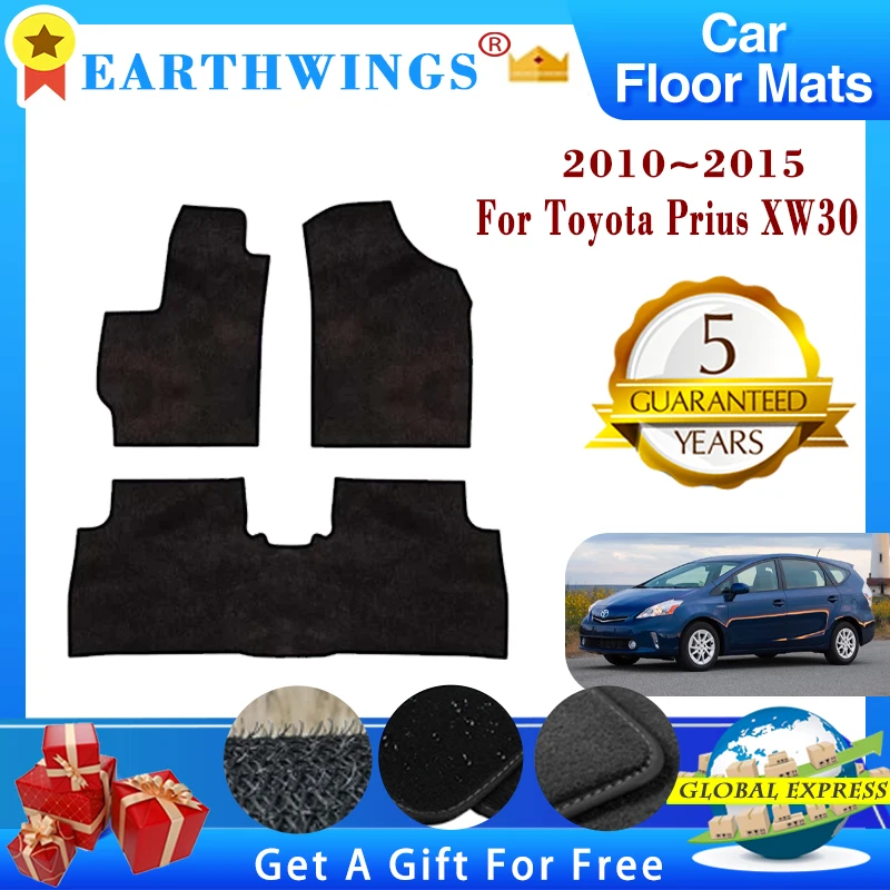 

Car Floor Mat For Toyota Prius XW30 3 2010~2015 2012 Carpets Footpad Anti-slip Cape Rug Cover Foot Pad Auto Interior Accessories