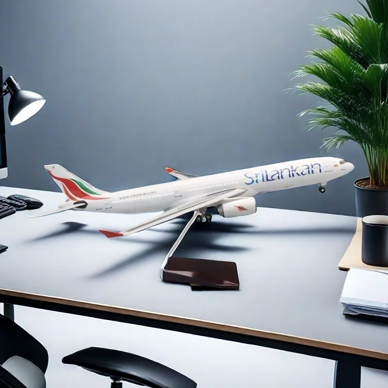 47CM 1:135 Scale 330 A330 Model SriLankan Sri Lankan Airlines Airway W Base Wheel Resin Plastic Assembly Aircraft Plane Toy