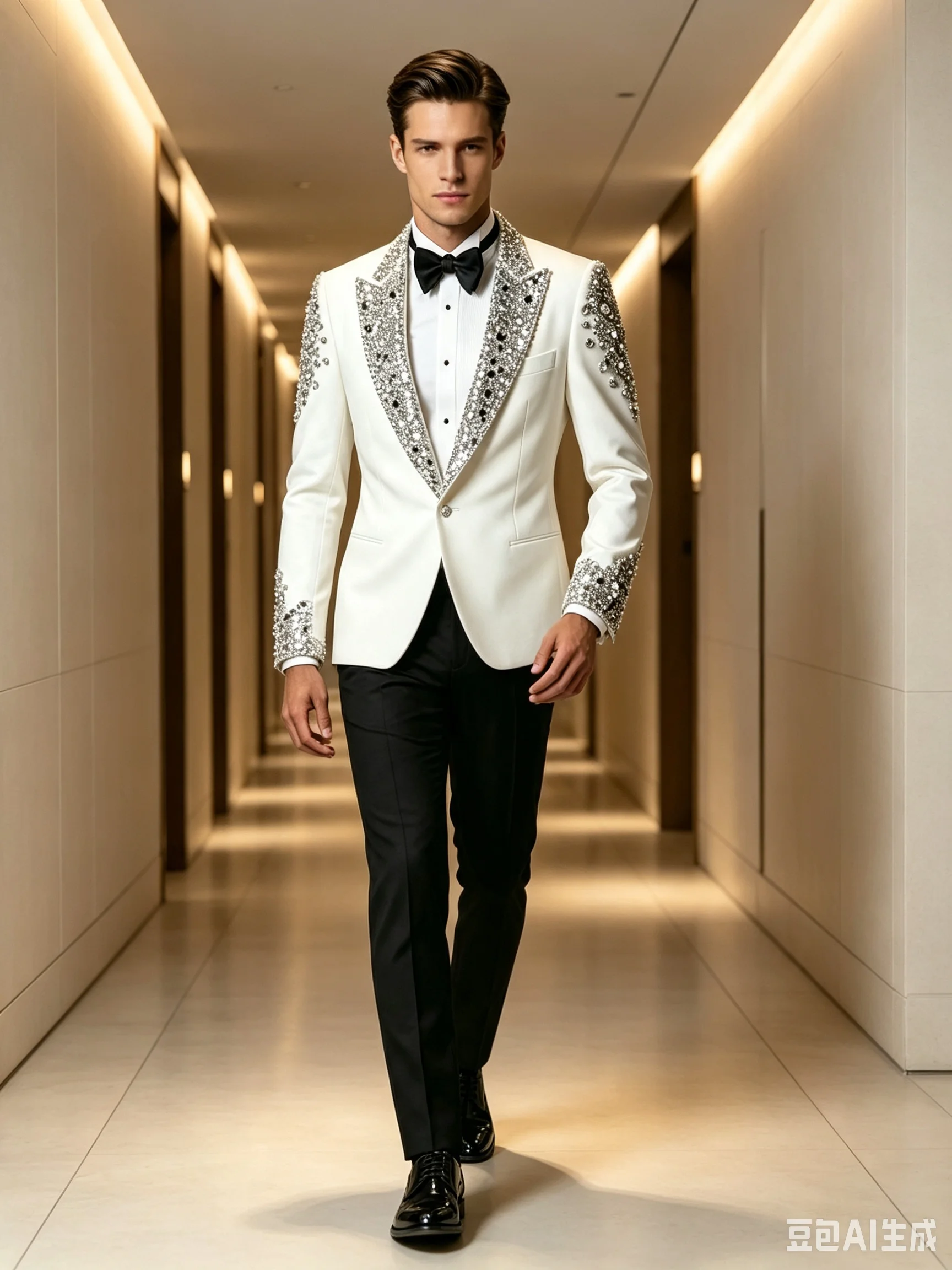 Elegant Wedding Tuxedos Rhinestone 2 Piece Set Jacket Pant Men Suit Classic Single Breasted For Graduation Banquet Customized