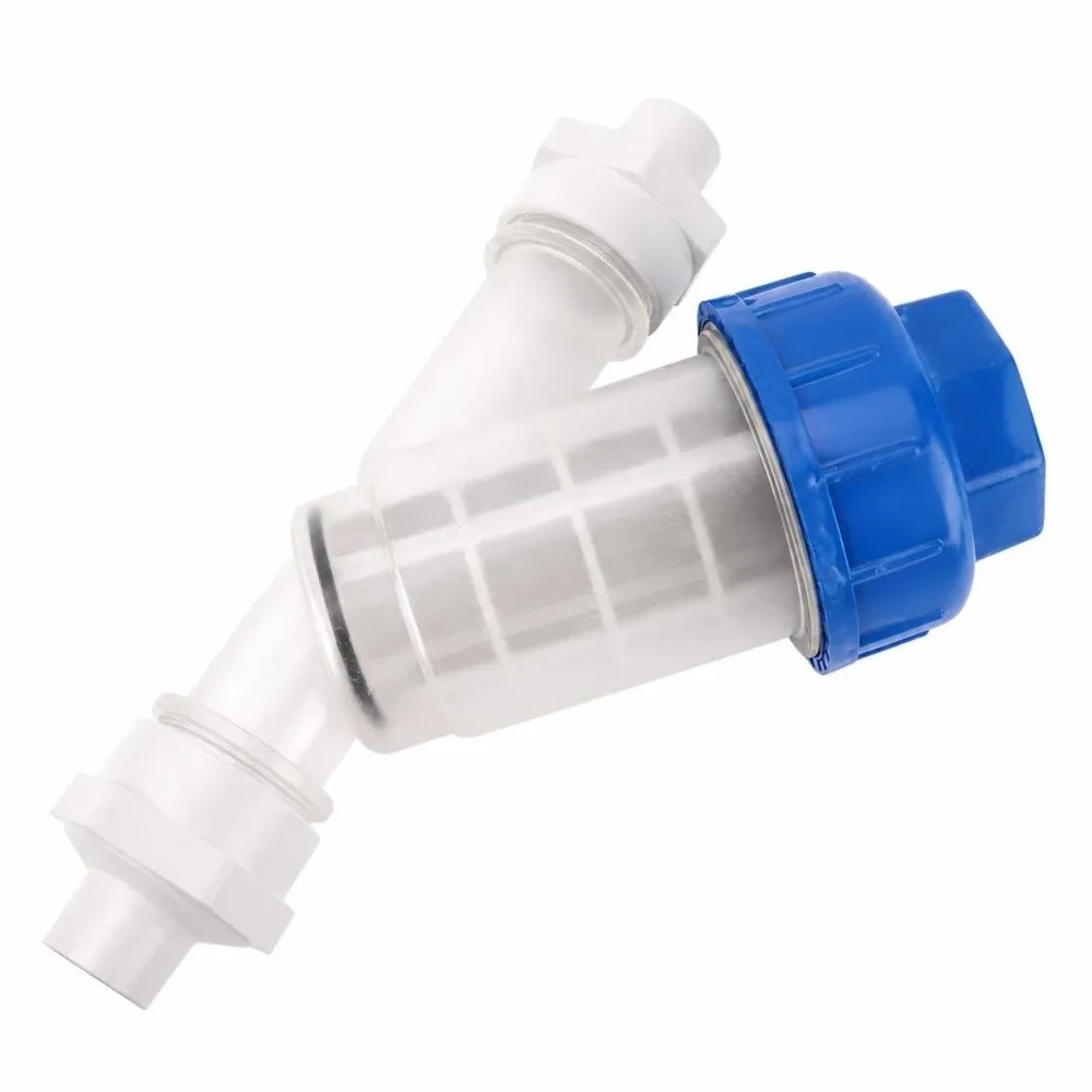 PP Poultry Drinking Water Filter Transparent Ultra Fine Filter Mesh Chicken Water Filter System Y-Shaped Shell