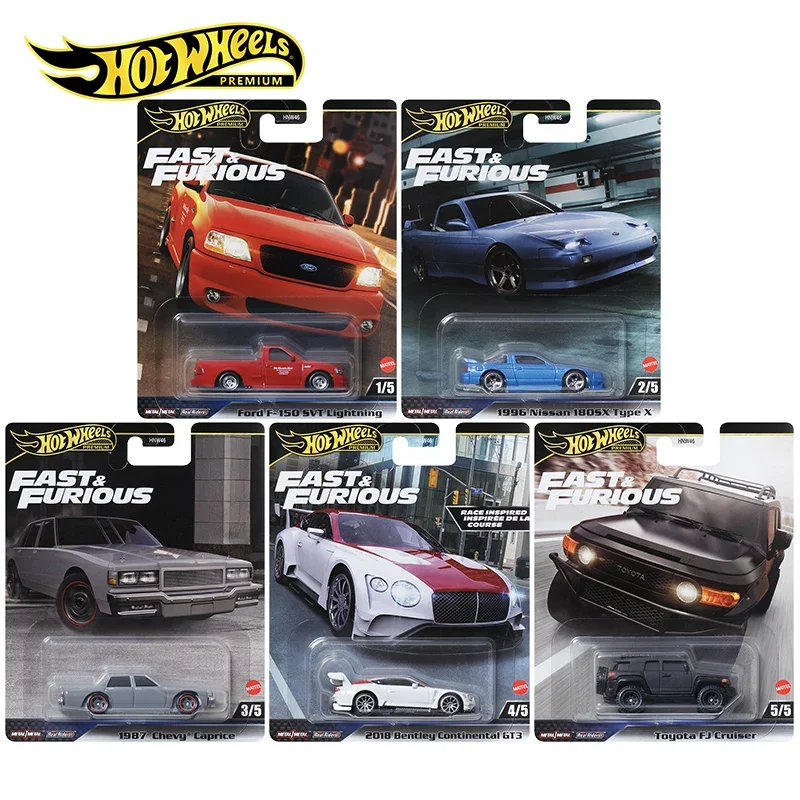 Genuine Hot Wheels Premium Car Fast & Furious Boys 1:64 Toyota Cruiser Bentley Continental Chevy Nissan Ford Model Birthday Gift